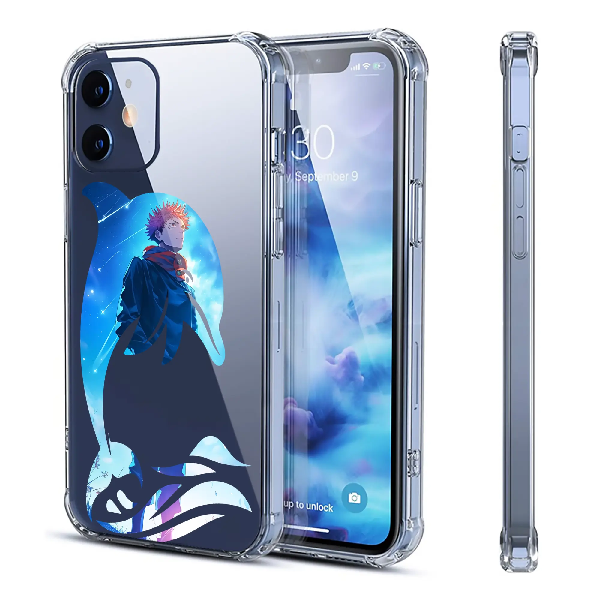 呪術廻戦 グッズ,虎杖 悠仁 - IPhone 12シリーズ対応 ・ 透明スマホケース ・ クリアソフトケース ・ TPU素材 ・ 耐衝撃 ・ 高密着 ・ 防汚 防指紋 ・ 簡単着脱